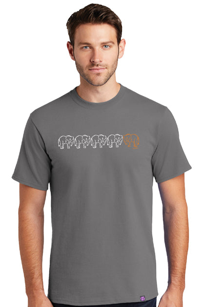 Five Things T-Shirt Series:  Elephants Gray  100% cotton