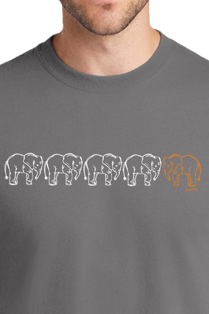 Five Things T-Shirt Series: Elephants Gray  100% cotton