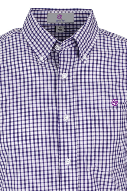 Clinton Gingham Button-Down Shirt 60% cotton/40% polyester Purple