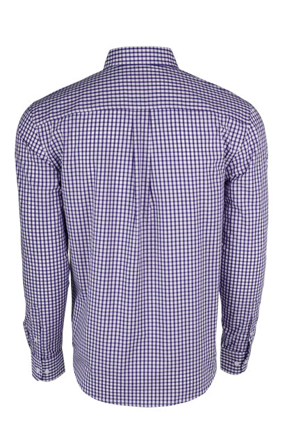 Clinton Gingham Button-Down Shirt 60% cotton/40% polyester Purple