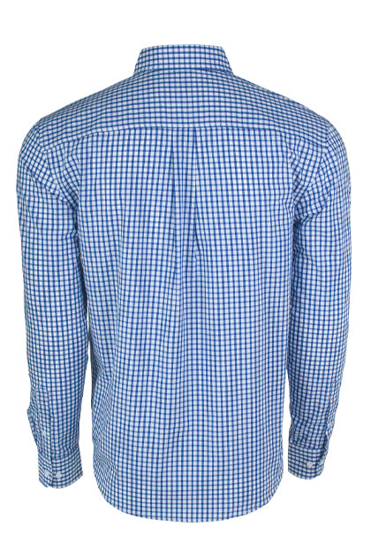 Clinton Gingham Button-Down Shirt 60% cotton/40% polyester Royal