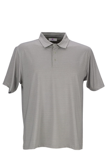 Fifth Hole Striped Performance Polo moisture-wicking Dark Gray