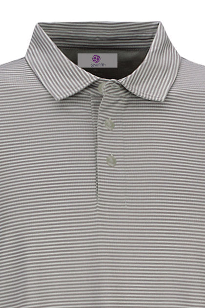 Fifth Hole Striped Performance Polo moisture-wicking Dark Gray