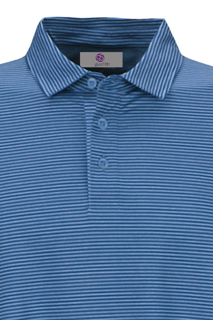 Fifth Hole Striped Performance Polo moisture-wicking Indigo-Blue