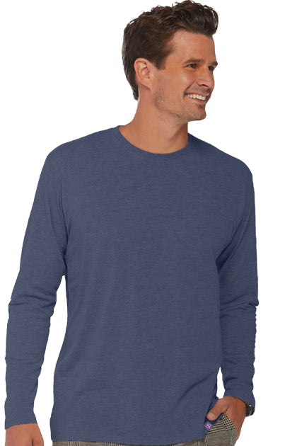 G5 Performance Long-Sleeve Shirt Black Heather cotton, poly, and rayon blend