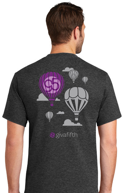 “High-5” Shirt Design Series: Balloons Dark Gray Heather 100% cotton