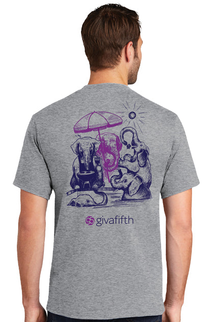 "High-5” Shirt design series: Elephants (Athletic Heather Gray)