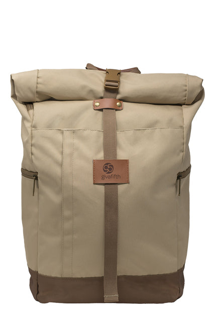 On-A-Roll Laptop Backpack Tan water-resistant